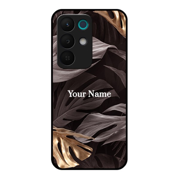 Realme 15X 5G Custom Glass Phone Case - Wild Leaves Digital Paint Design Realme 15X 5G Custom Glass Phone Case - Wild Leaves Digital Paint Design