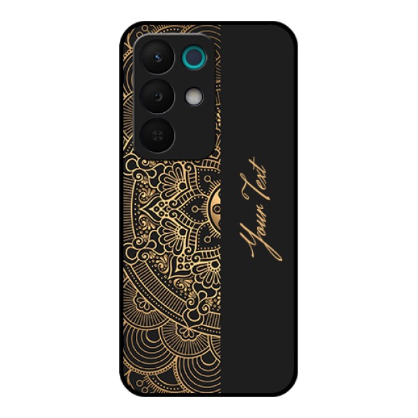 Realme 15X 5G Custom Glass Phone Case - Mandala Art With Custom Text Design