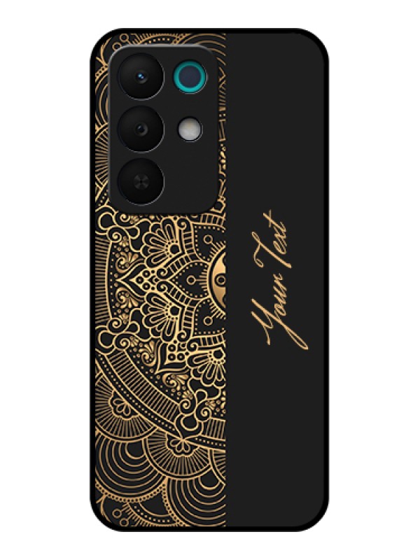 Custom Realme 15X 5G Custom Glass Phone Case - Mandala Art With Custom Text Design