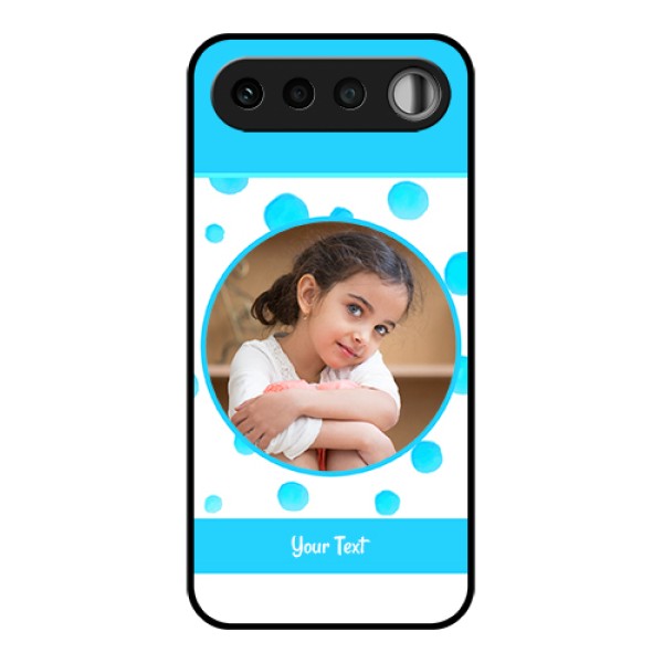 Realme 16 5G Custom Glass Phone Case - Blue Bubbles Pattern Design Realme 16 5G Custom Glass Phone Case - Blue Bubbles Pattern Design