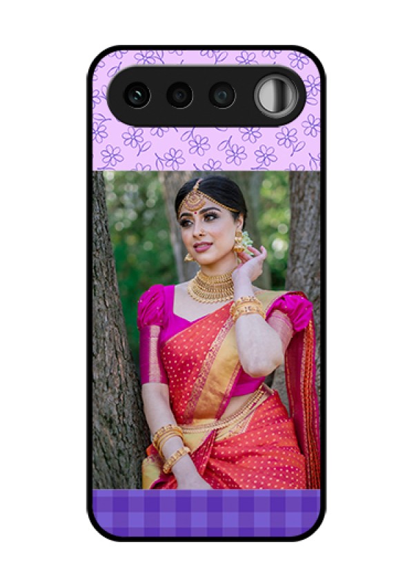 Realme 16 5G Custom Glass Phone Case - Purple Floral Design