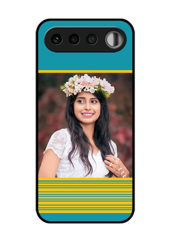 Realme 16 5G Custom Glass Phone Case - Yellow & Blue Design