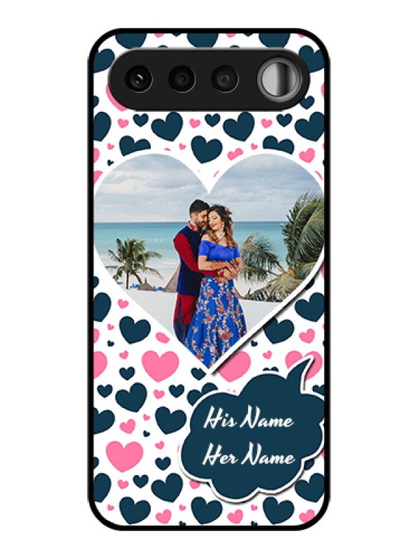 Custom Realme 16 5G Custom Glass Phone Case - Pink & Blue Heart Design