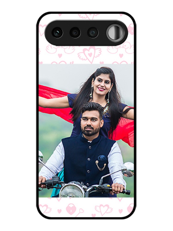 Custom Realme 16 5G Custom Glass Phone Case - Pink Flying Heart Design