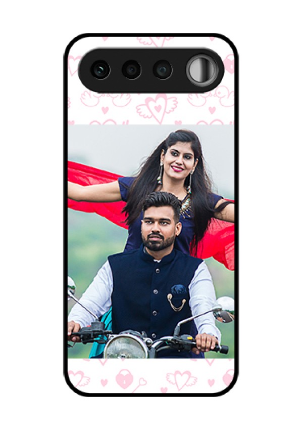 Realme 16 5G Custom Glass Phone Case - Pink Flying Heart Design