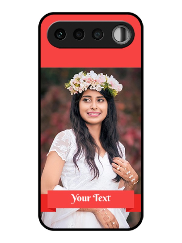 Custom Realme 16 5G Custom Glass Phone Case - Simple Red Color Design