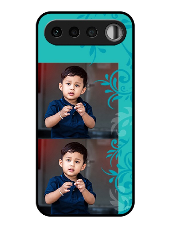 Custom Realme 16 5G Custom Glass Phone Case - With Photo And Green Floral Design