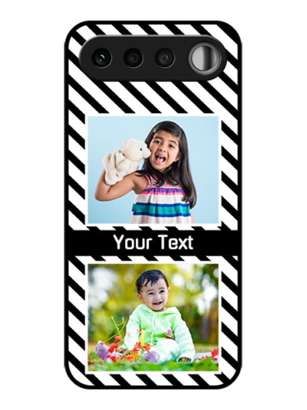 Custom Realme 16 5G Custom Glass Phone Case - Black And White Stripes Design