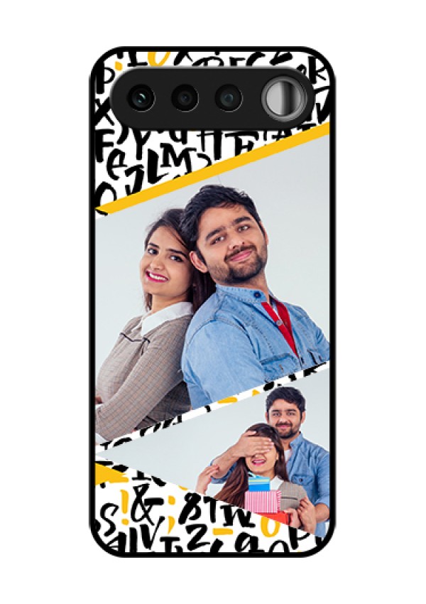 Realme 16 5G Custom Glass Phone Case - Letters Pattern Design