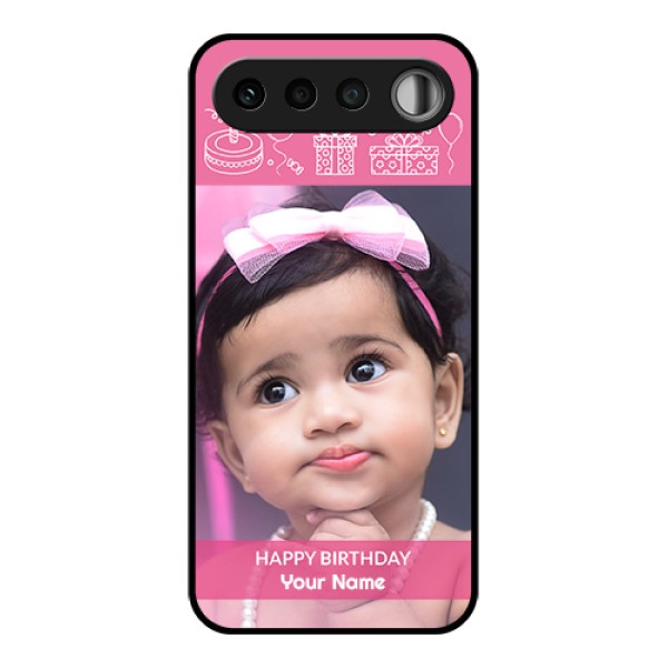Realme 16 5G Custom Glass Phone Case - With Birthday Line Art Design Realme 16 5G Custom Glass Phone Case - With Birthday Line Art Design