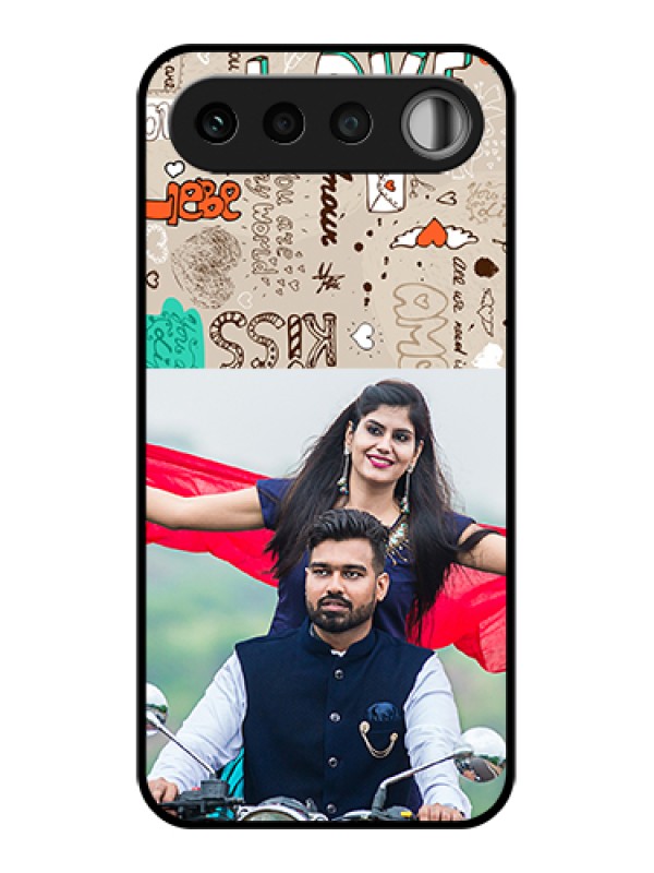 Custom Realme 16 5G Custom Glass Phone Case - Love Doodle Pattern