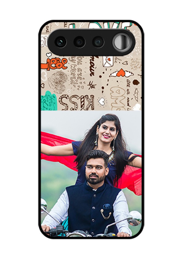 Realme 16 5G Custom Glass Phone Case - Love Doodle Pattern