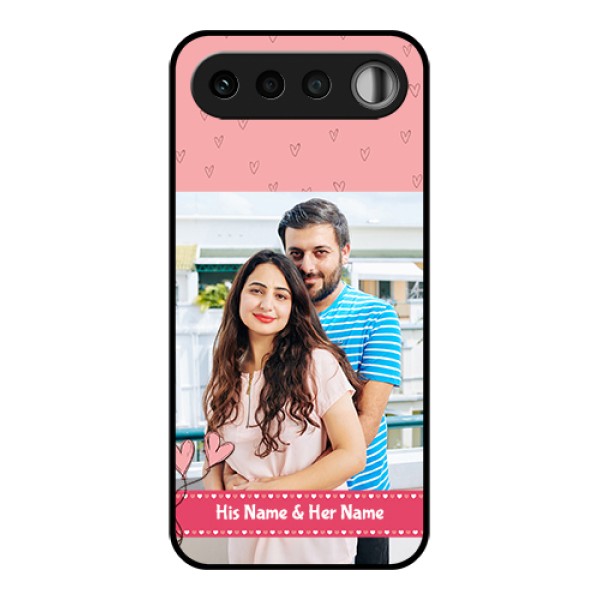 Realme 16 5G Custom Glass Phone Case - Love Design Peach Color Realme 16 5G Custom Glass Phone Case - Love Design Peach Color