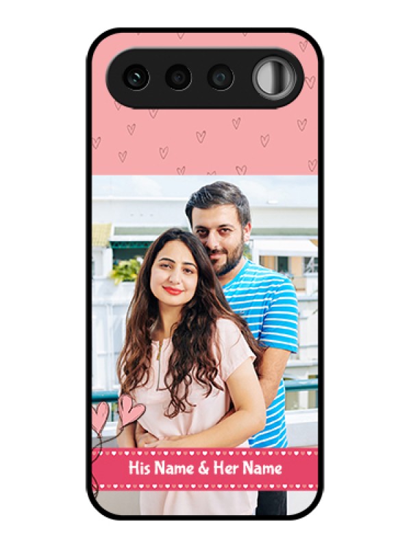 Custom Realme 16 5G Custom Glass Phone Case - Love Design Peach Color