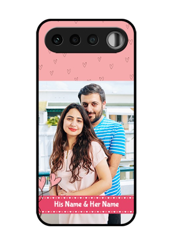 Realme 16 5G Custom Glass Phone Case - Love Design Peach Color