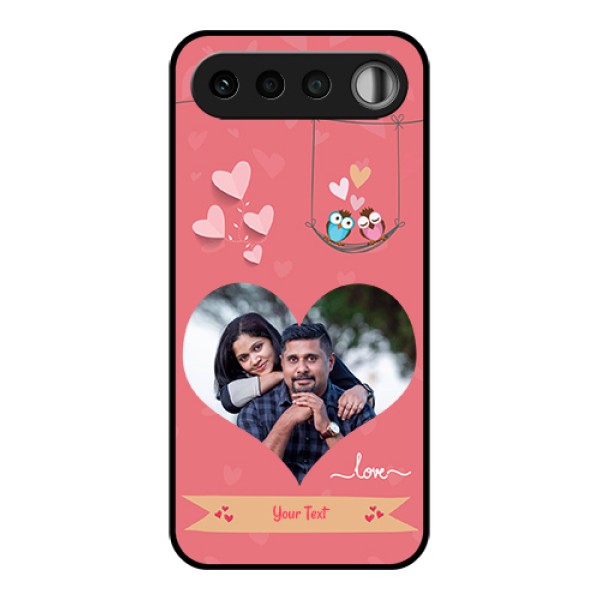 Realme 16 5G Custom Glass Phone Case - Peach Color Love Design Realme 16 5G Custom Glass Phone Case - Peach Color Love Design