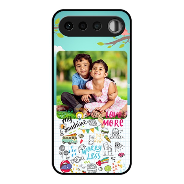 Realme 16 5G Custom Glass Phone Case - Doodle Love Design