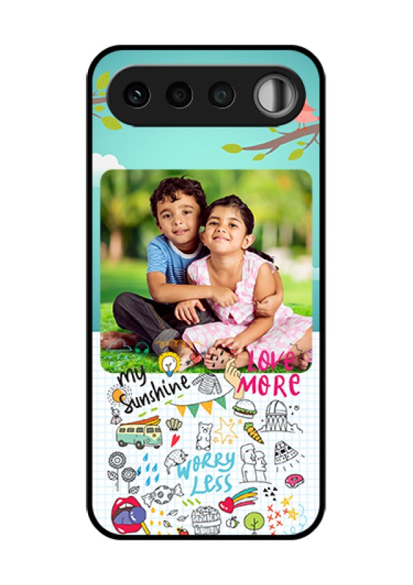 Realme 16 5G Custom Glass Phone Case - Doodle Love Design