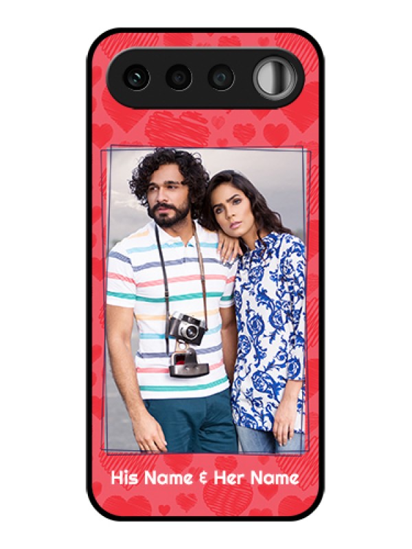 Custom Realme 16 5G Custom Glass Phone Case - With Red Heart Symbols Design