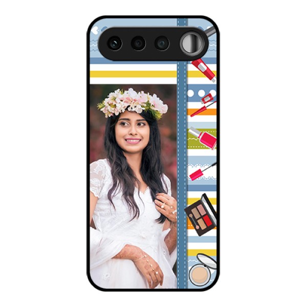 Realme 16 5G Custom Glass Phone Case - Makeup Icons Design