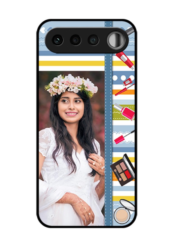 Realme 16 5G Custom Glass Phone Case - Makeup Icons Design