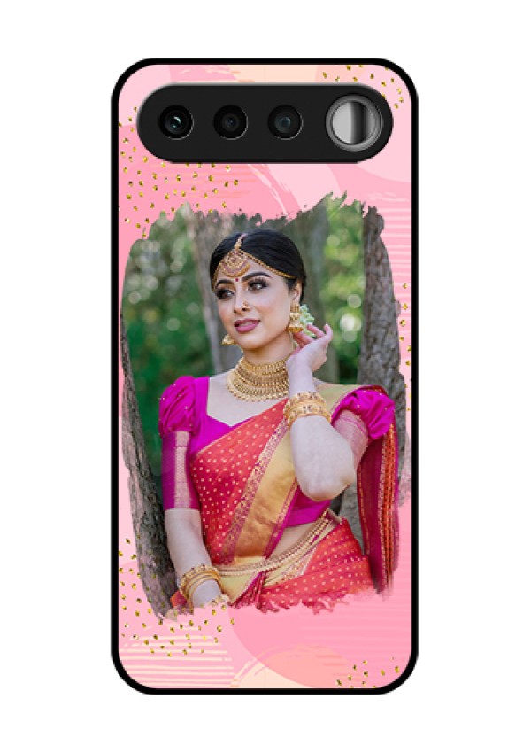 Realme 16 5G Custom Glass Phone Case - Gold Glitter Splash Design