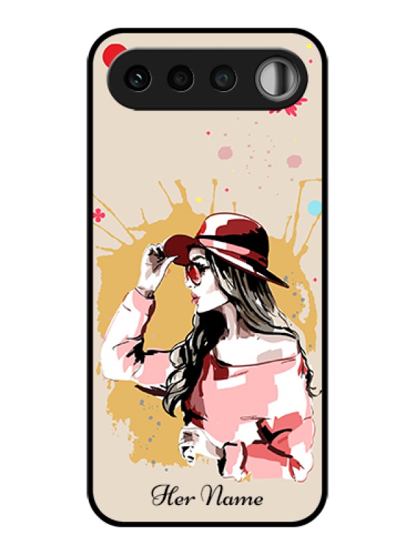 Custom Realme 16 5G Custom Glass Phone Case - Women With Pink Hat Design