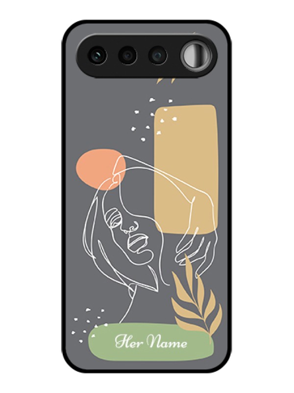 Custom Realme 16 5G Custom Glass Phone Case - Gazing Woman Line Art Design