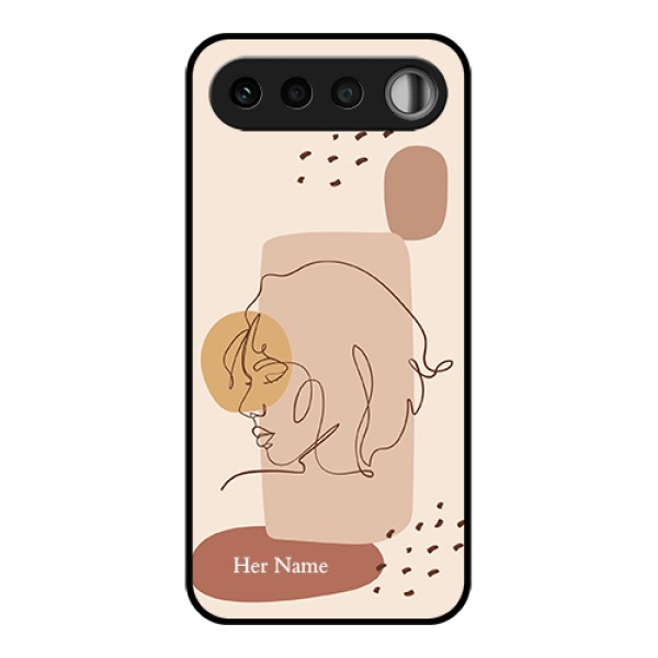 Realme 16 5G Custom Glass Phone Case - Calm Woman Line Art Design Realme 16 5G Custom Glass Phone Case - Calm Woman Line Art Design