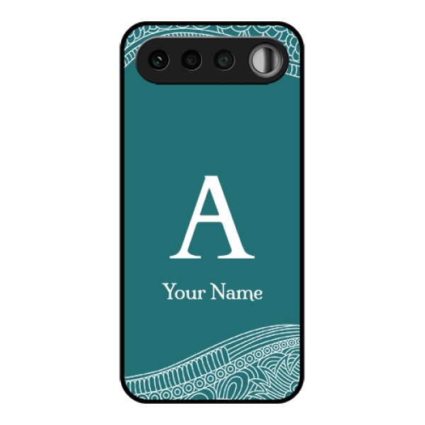 Realme 16 5G Custom Glass Phone Case - Line Art Pattern With Custom Name Design Realme 16 5G Custom Glass Phone Case - Line Art Pattern With Custom Name Design