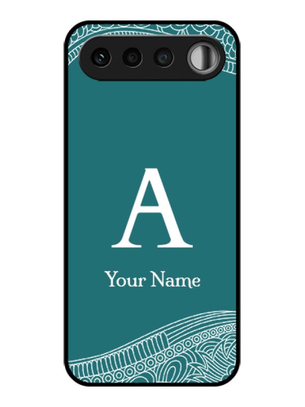 Custom Realme 16 5G Custom Glass Phone Case - Line Art Pattern With Custom Name Design