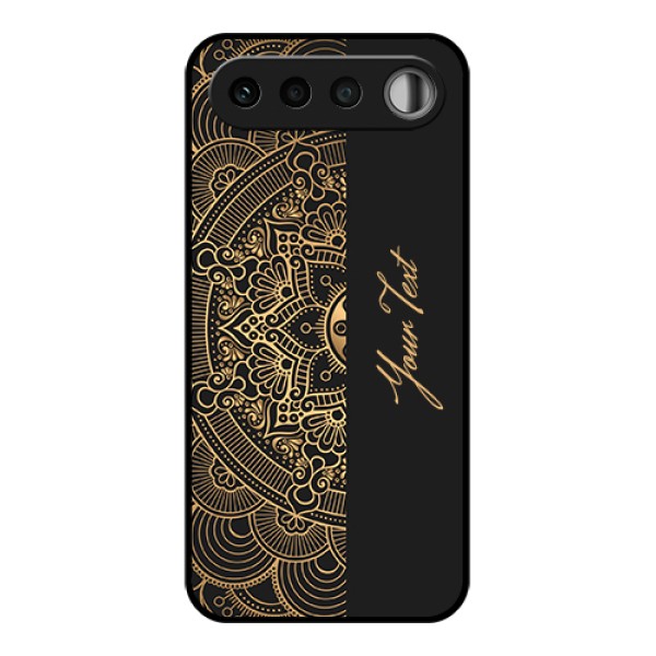Realme 16 5G Custom Glass Phone Case - Mandala Art With Custom Text Design