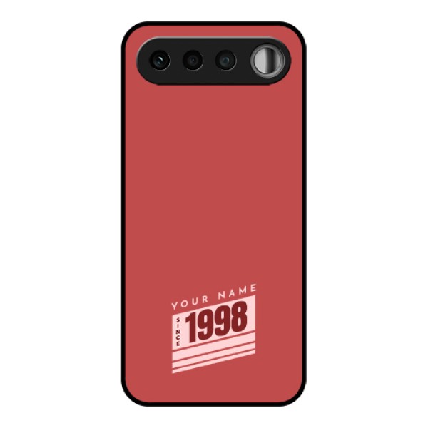 Realme 16 5G Custom Glass Phone Case - Red Custom Year Of Birth Design Realme 16 5G Custom Glass Phone Case - Red Custom Year Of Birth Design