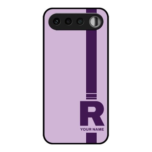 Realme 16 5G Custom Glass Phone Case - Simple Dual Tone Stripe With Name Design