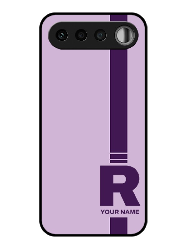 Custom Realme 16 5G Custom Glass Phone Case - Simple Dual Tone Stripe With Name Design