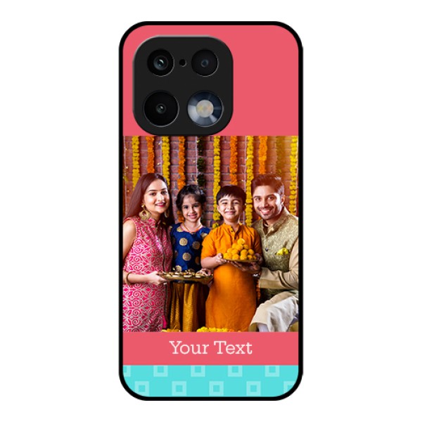 Realme 16 Pro 5G Custom Glass Phone Case - Peach & Blue Color Design Realme 16 Pro 5G Custom Glass Phone Case - Peach & Blue Color Design