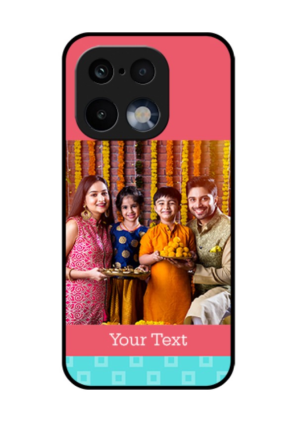 Realme 16 Pro 5G Custom Glass Phone Case - Peach & Blue Color Design