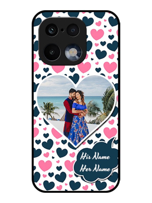 Custom Realme 16 Pro 5G Custom Glass Phone Case - Pink & Blue Heart Design