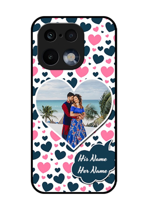 Realme 16 Pro 5G Custom Glass Phone Case - Pink & Blue Heart Design