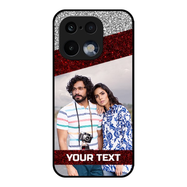 Realme 16 Pro 5G Custom Glass Phone Case - Image Holder With Glitter Strip Design Realme 16 Pro 5G Custom Glass Phone Case - Image Holder With Glitter Strip Design