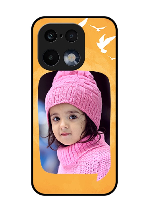 Realme 16 Pro 5G Custom Glass Phone Case - Water Color Design With Bird Icons