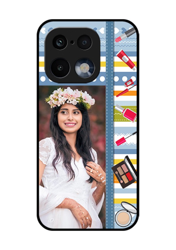 Realme 16 Pro 5G Custom Glass Phone Case - Makeup Icons Design