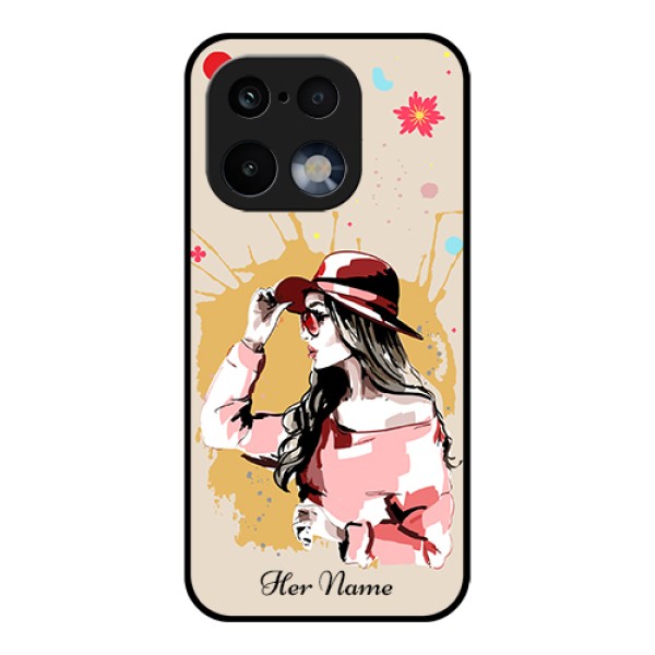 Realme 16 Pro 5G Custom Glass Phone Case - Women With Pink Hat Design Realme 16 Pro 5G Custom Glass Phone Case - Women With Pink Hat Design
