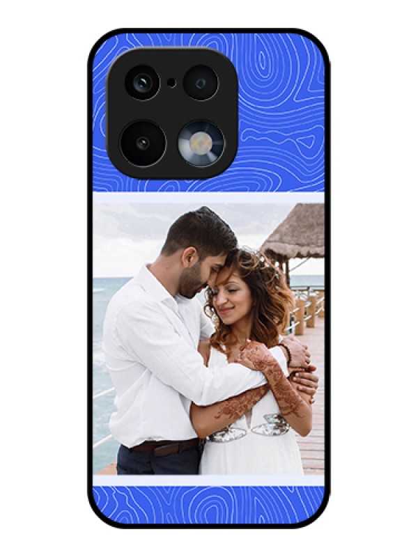 Custom Realme 16 Pro 5G Custom Glass Phone Case - Curved Line Art With Blue And White Design