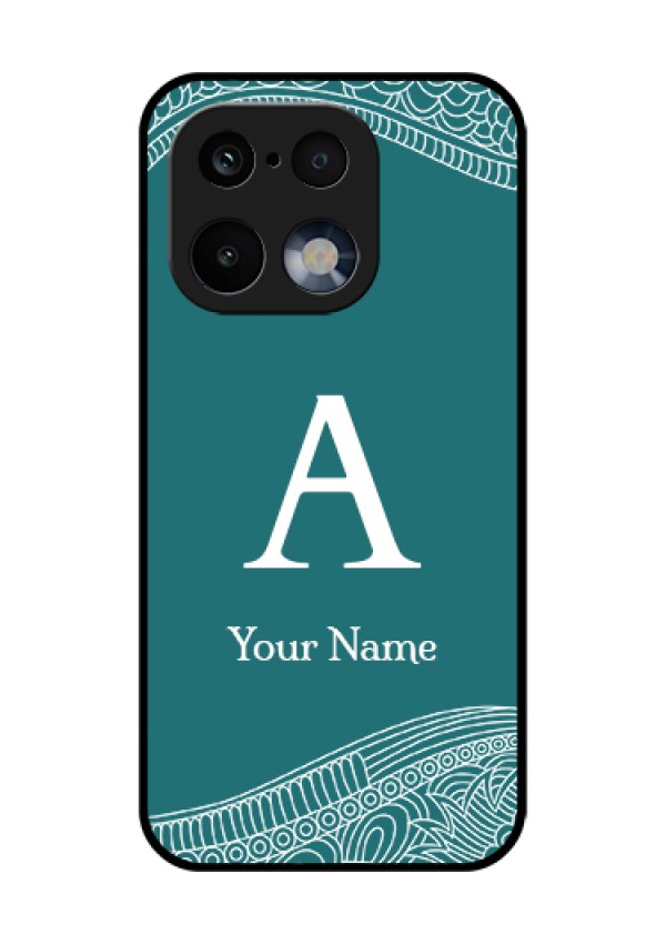 Realme 16 Pro 5G Custom Glass Phone Case - Line Art Pattern With Custom Name Design