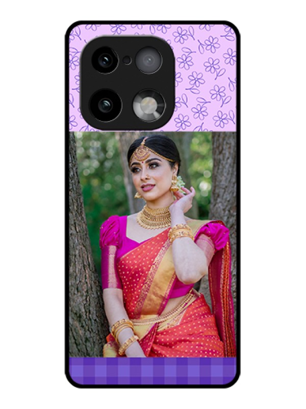 Custom Realme 16 Pro Plus 5G Custom Glass Phone Case - Purple Floral Design