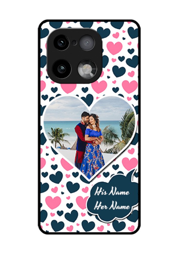 Realme 16 Pro Plus 5G Custom Glass Phone Case - Pink & Blue Heart Design