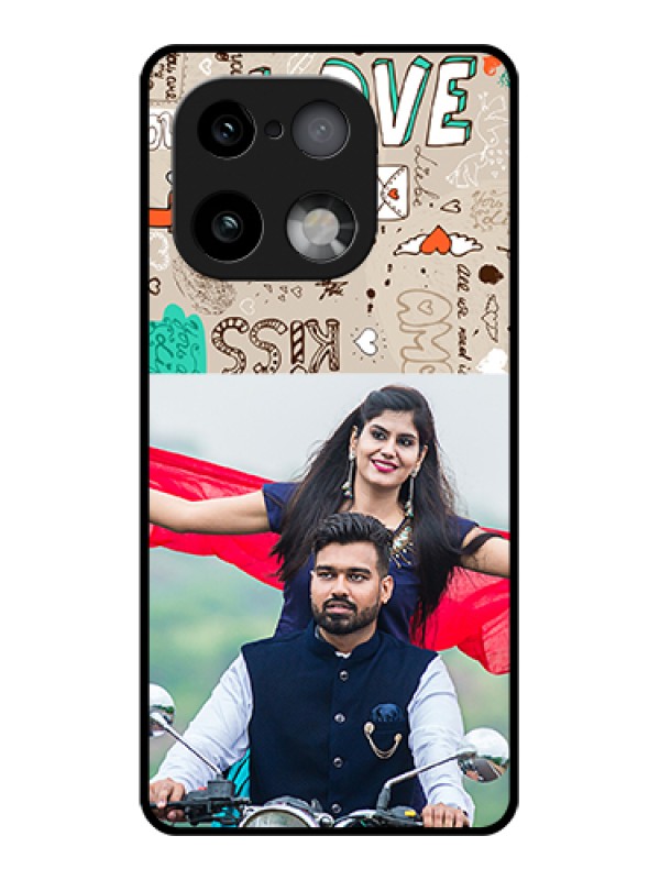 Custom Realme 16 Pro Plus 5G Custom Glass Phone Case - Love Doodle Pattern