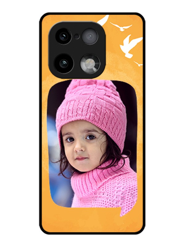 Custom Realme 16 Pro Plus 5G Custom Glass Phone Case - Water Color Design With Bird Icons