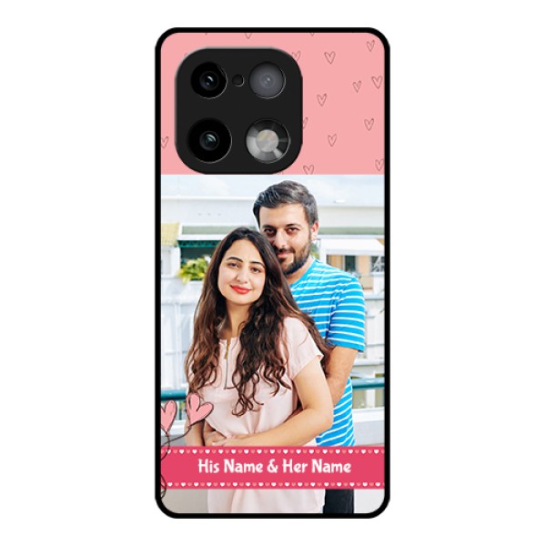 Realme 16 Pro Plus 5G Custom Glass Phone Case - Love Design Peach Color Realme 16 Pro Plus 5G Custom Glass Phone Case - Love Design Peach Color